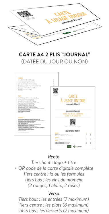 Carte A4 2 plis « Journal »